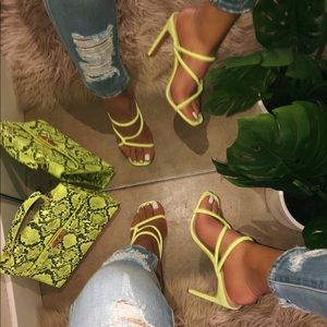 Neon yellow heels